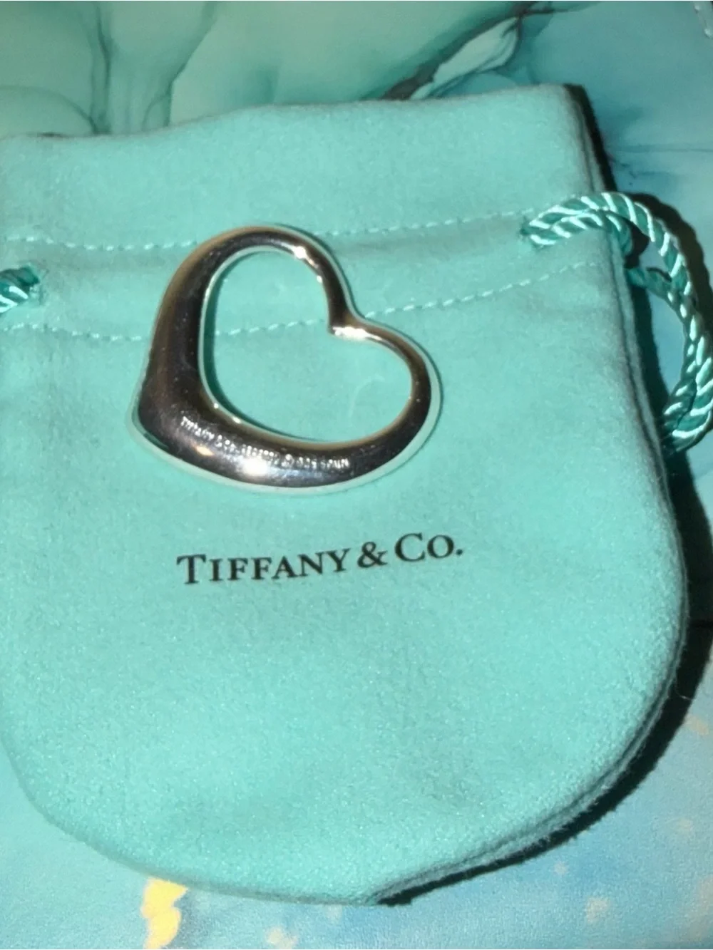 Tiffany & Co. Elsa Peretti Open Heart Silver 36mm Large Pendant - Picture 3 of 7